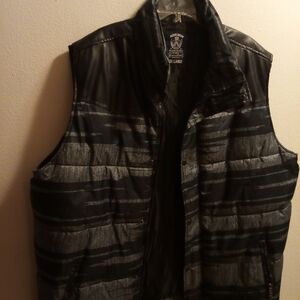 Men's Blue and Gray Puffer Vest